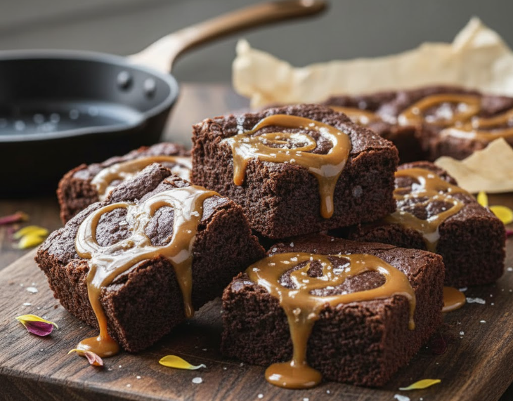 Vegan Miso Caramel Brownies