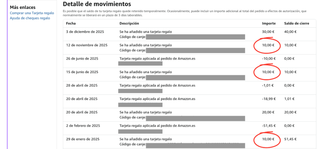 Cuánto he ganado en Tarjetas Regalo Gratis en aprovechando Revolut