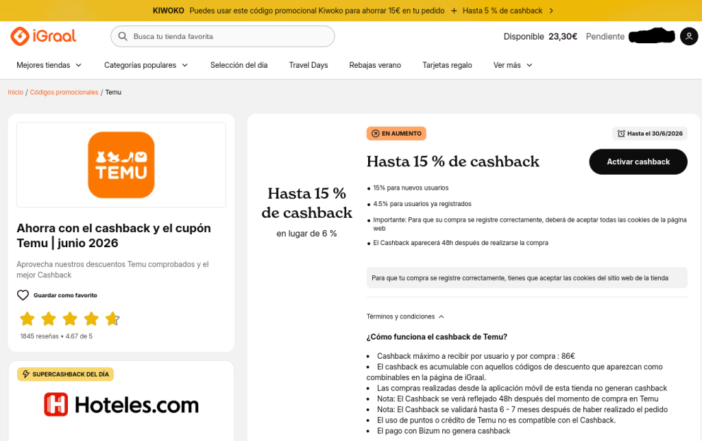 Qué día es más barato comprar en Temu en junio 2026