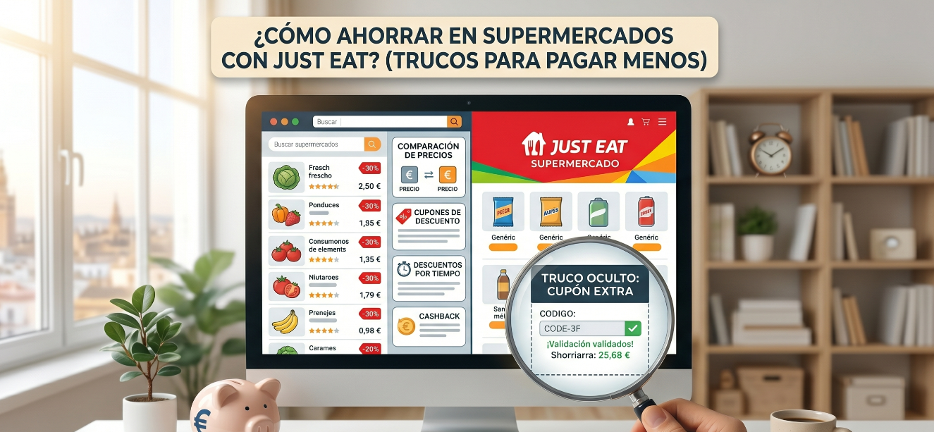 Cómo ahorrar en supermercados con Just Eat (trucos reales para pagar menos)