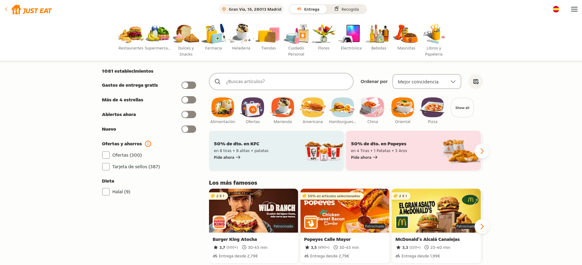 Código descuento Just Eat y cashback en pedidos