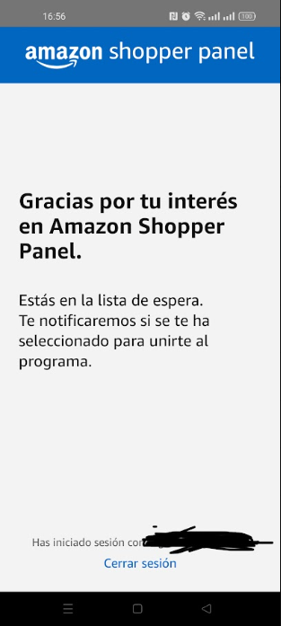 Mi solicitud a Amazon Shopper Panel