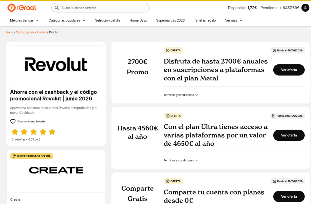 cashback en Amazon en España con Revolut