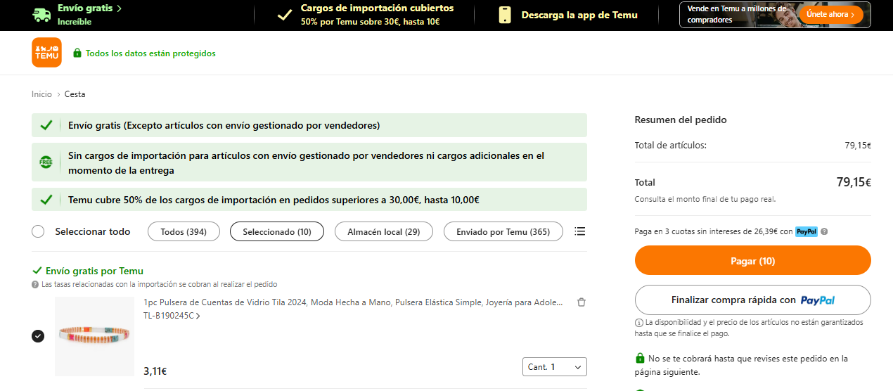 Temu está pagando el 50% de los aranceles