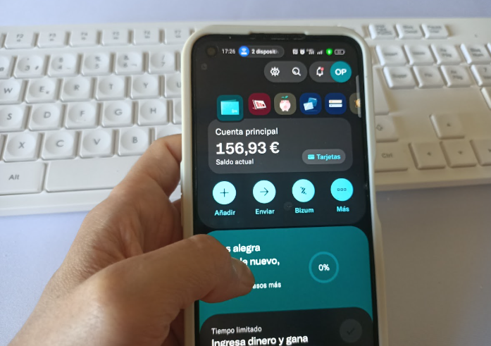 Aplicación móvil de N26 para gestionar una cuenta bancaria online
