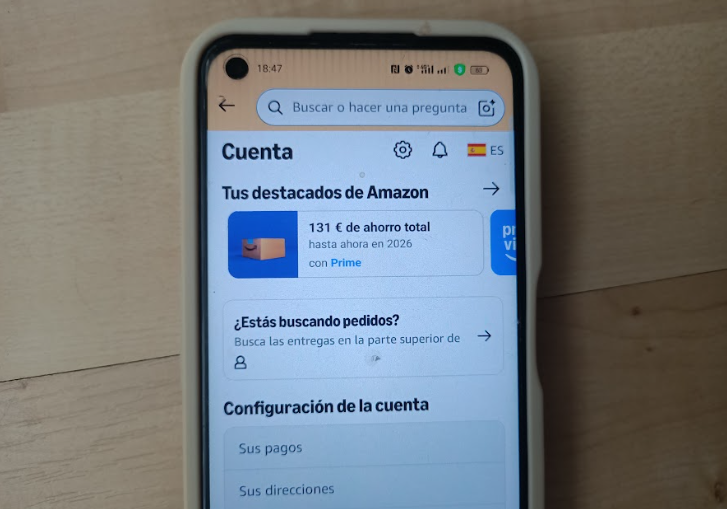 Ejemplo de ahorro Prime Student en Amazon